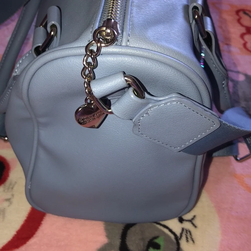 Juicy Couture Light Blue Rhinestone Logo Satchel
